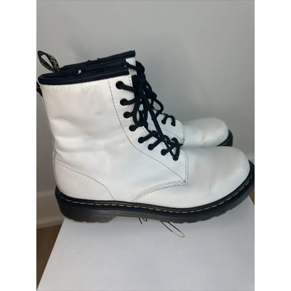 Doc Martens 1460 Y White Boots Side Zipper Air Wair Women's 5